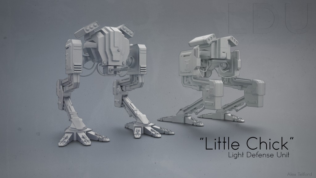 Little Chick Mech - High Poly preview image 1